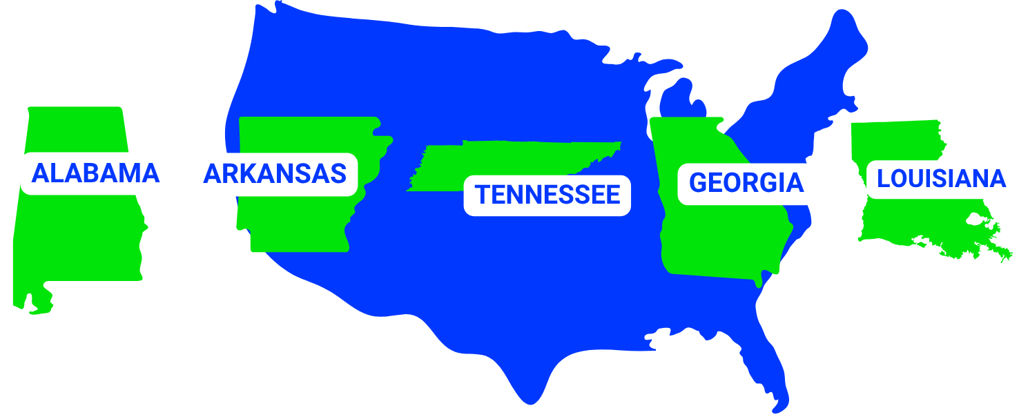 Map showing Coach Safely Act implementation across US states